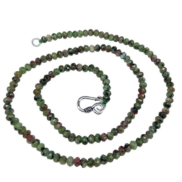 4mm Ruby in Zoisite Beaded Necklace Stone Gemstone Crystal 18” Strand Beads - Picture 6 of 7